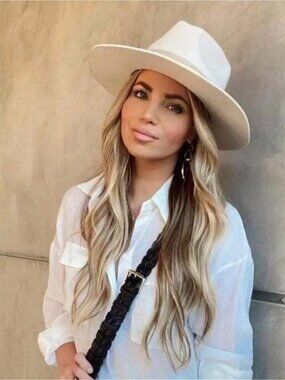 Teressa Foglia x CURATEUR Lynn Fedora, Beige with Tan Band